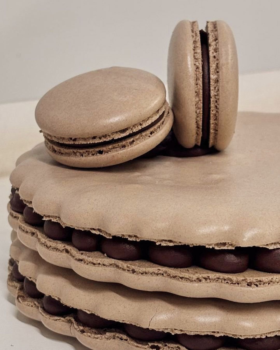 Torta macaron de chocolate bitter